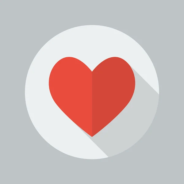 Corazón icono plano — Vector de stock
