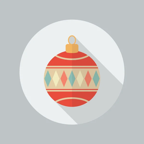 Bola de Natal ícone plano —  Vetores de Stock