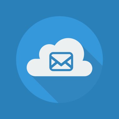 Cloud Computing düz simgesi. İleti
