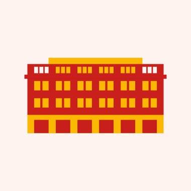 Ticari bina ikonu. Düz tasarım vektör çizimi