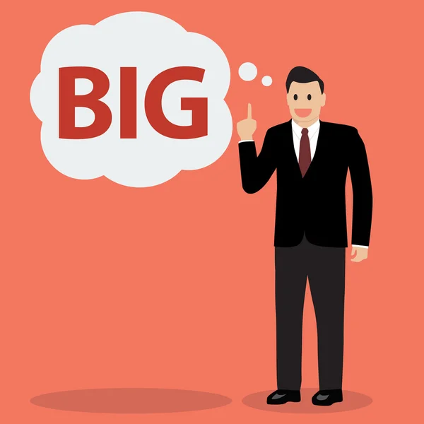 Businessman think big — Stockvector