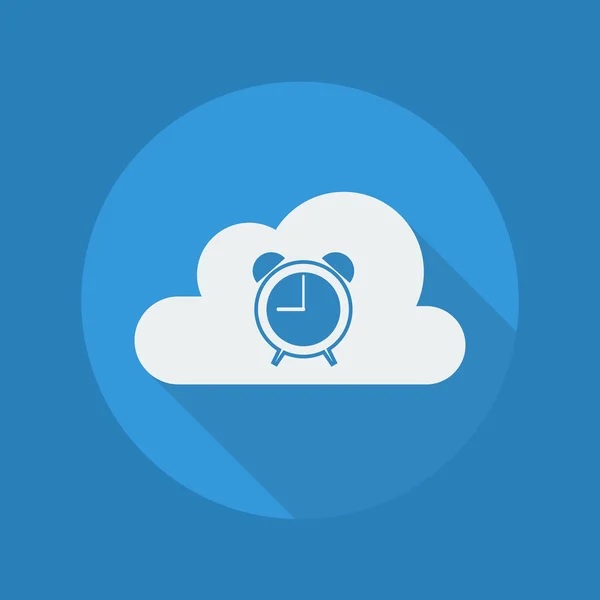 Cloud Computing Flat Icon. Horloge — Image vectorielle