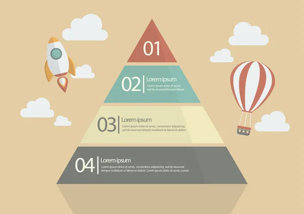 Pyramid Chart Infographic — ストックベクタ