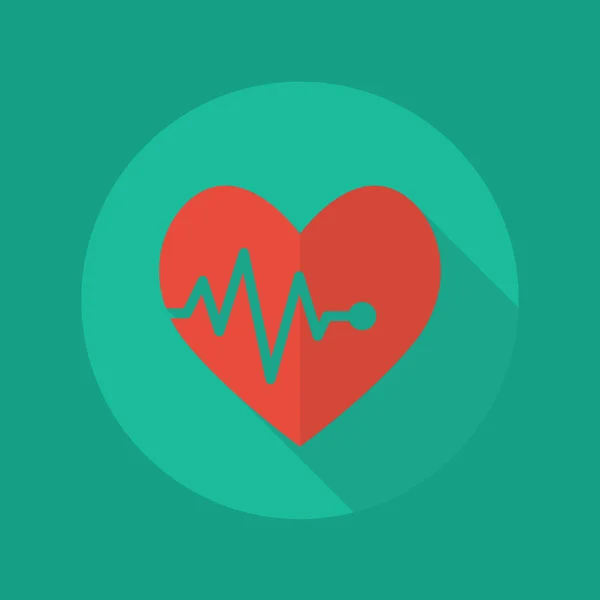 Medische platte pictogram. Heartbeat — Stockvector