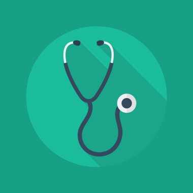 Tıbbi düz simgesi. Stetoskop