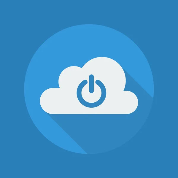 Cloud Computing flach Symbol. Einschalttaste — Stockvektor