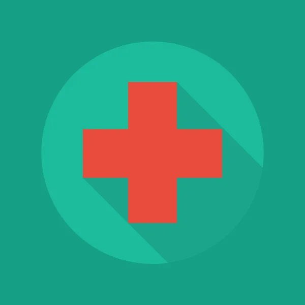 Icono plano médico. Cruz Roja — Archivo Imágenes Vectoriales