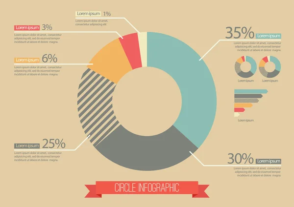 Infográfico do Círculo Vintage —  Vetores de Stock