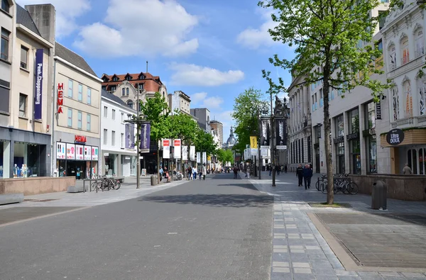 Antwerpen, België - 10 mei 2015: Toeristische op de Meir, de belangrijkste winkelstraat van Antwerpen — Stockfoto