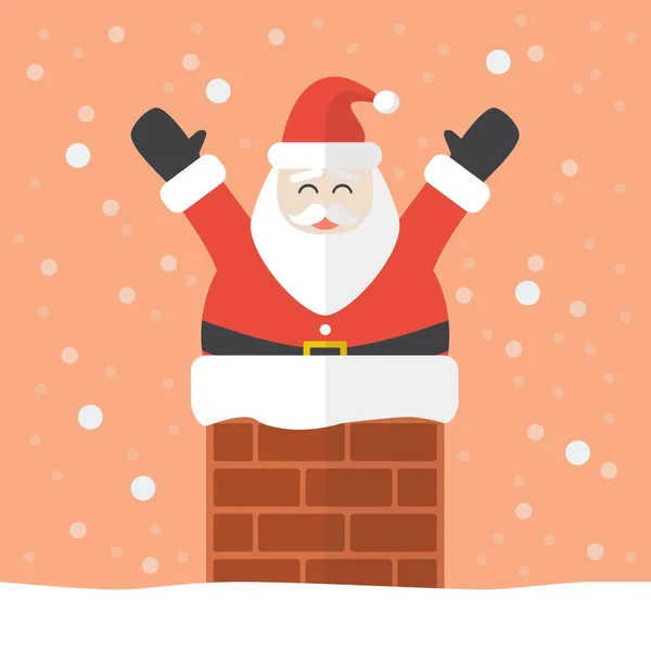 Święty Mikołaj w kominie — Wektor stockowy