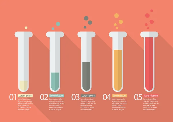 Chemistry Bulb Bar Graph Infographic — Stockvector