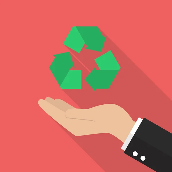 Hand holding recycle icon — Stockvector