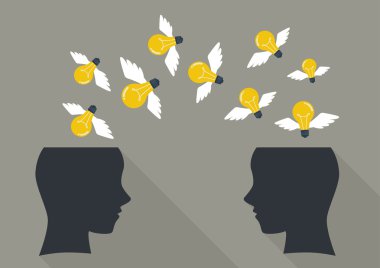 İnsan başından diğer başına uçan Lightbulbs