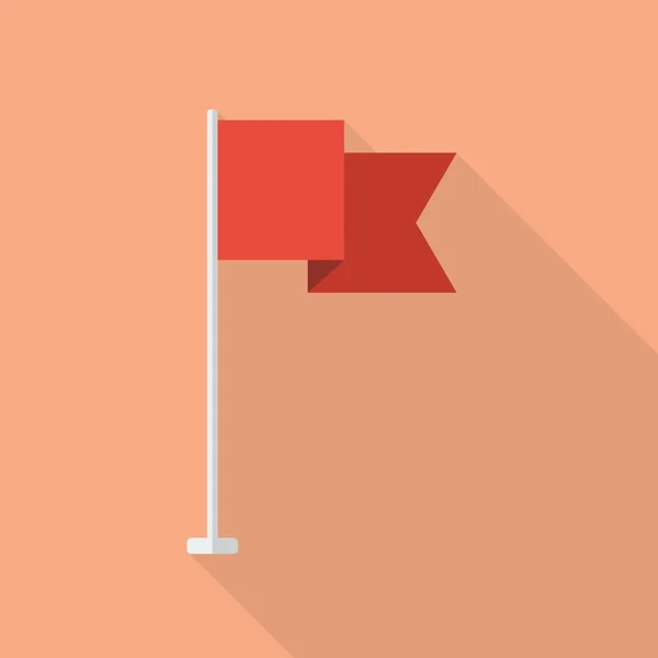 フラット スタイルの赤い旗 — ストックベクタ