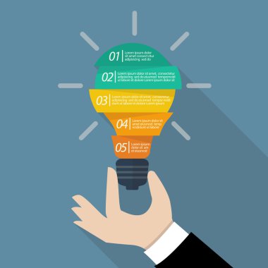 Ampul Infographic tutan el