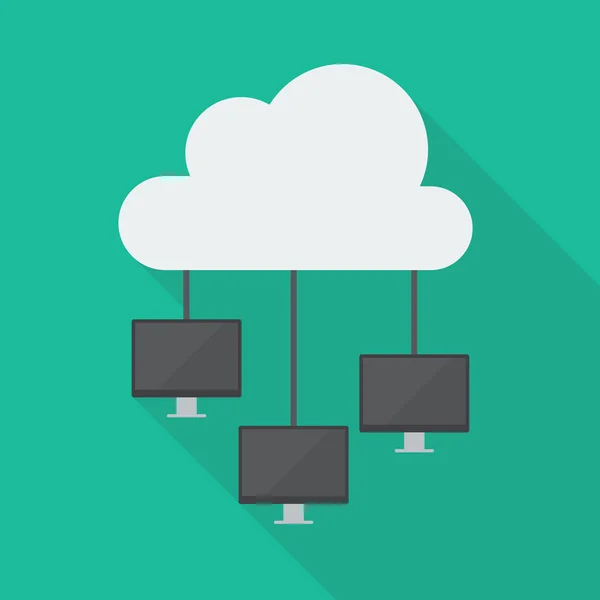 Cloud Computing Diagram Network — Stock Vector