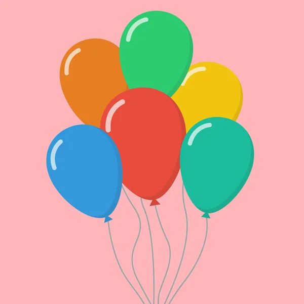 Des ballons colorés. Style plat — Image vectorielle