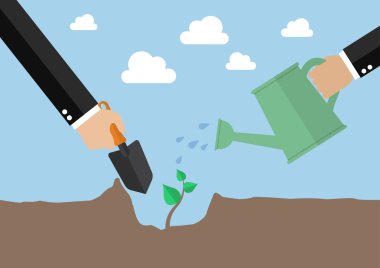 Yeni bir ağaç dikme eller