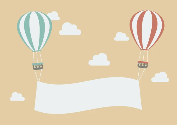 Разноцветные воздушные шары со знаменем — стоковый вектор