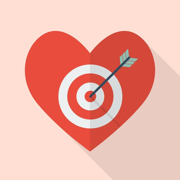 Heart with target — Stock Vector