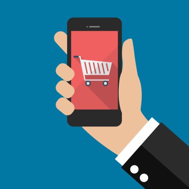 El arabası simgeli Smartphone tutarak