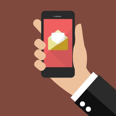 el tutarak Smartphone ile e-posta simgesi