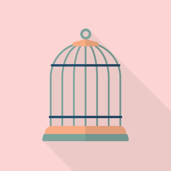 Bird cage flat ikonen — Stock vektor