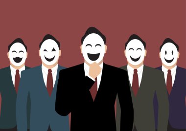 Çeşitli maskeli Businessmans