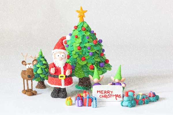 Noel Baba bir kar yağışı Merry Christmas dilek