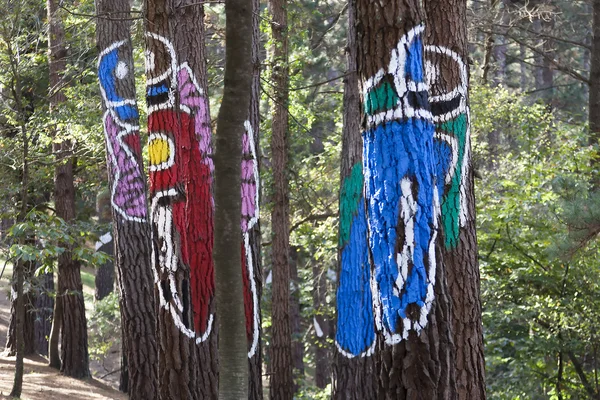 Motocyclistes dans la forêt — Photo