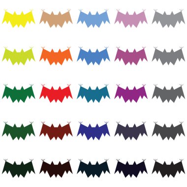 Farklı renk Cadılar Bayramı yarasa ayarla