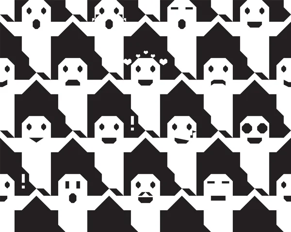 Halloween ghost face vector seamless texture — Stock Vector