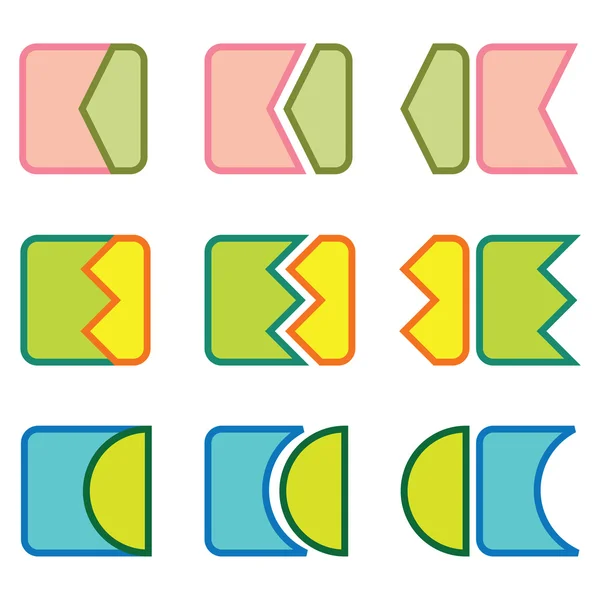 Set di diverse icone geometriche — Vettoriale Stock
