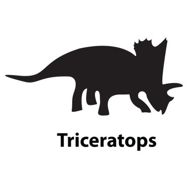 Triceratops dinozor siluet vektör