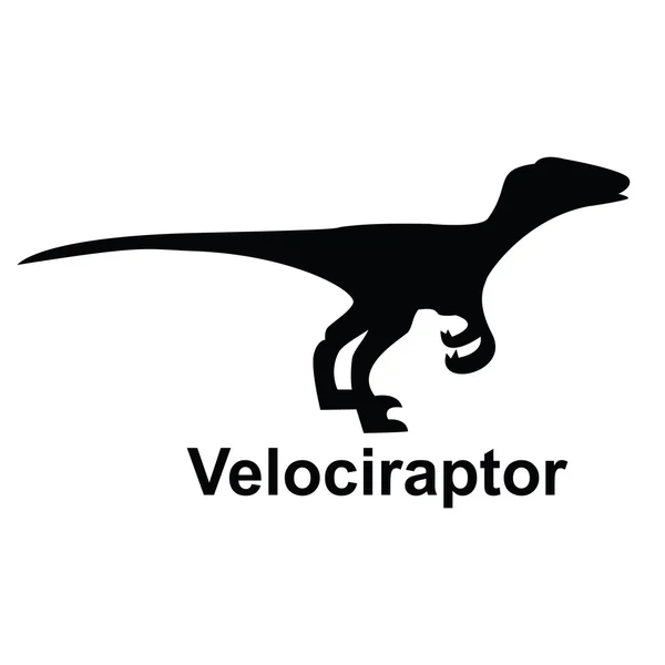 Velociraptor silueta única — Archivo Imágenes Vectoriales
