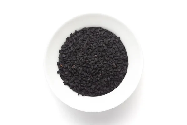 Makro Nahaufnahme Von Schwarzkümmel Nigella Sativa Oder Kalonji Auf Weißem — Stockfoto