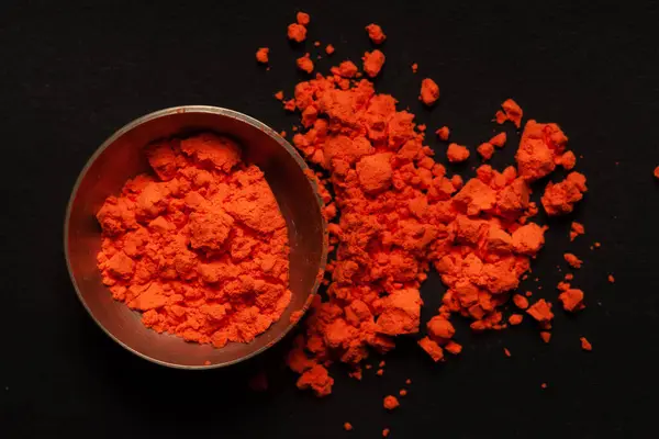 Detailní Záběr Auspicious Červeno Oranžové Barvy Santalové Dřevo Prášek Nebo Stock Obrázky