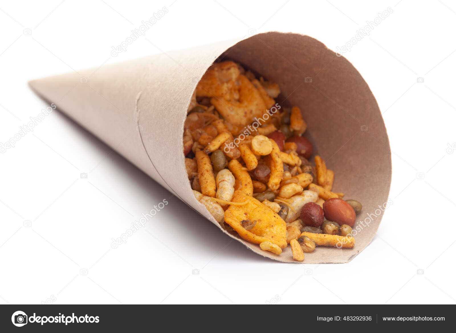 Dekat Campuran Pedas Ratlami Namkeen Makanan Ringan India Dalam Tas Stok Foto C Ziprashantzi 483292936