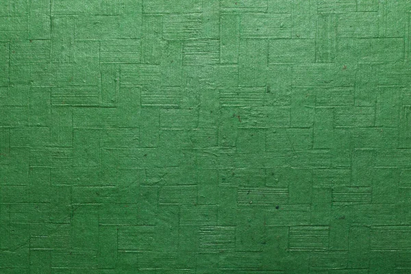 Beau Papier Couleur Verte Fait Main Texture Gingham Avec Des — Photo