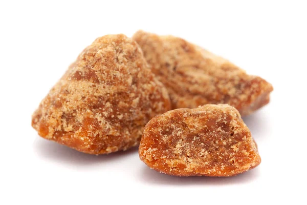 Micro Närbild Och Detaljer Ekologisk Indisk Sockerrör Jaggery Bit Gud — Stockfoto