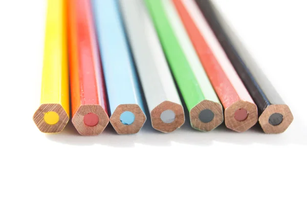 Colored pencils on white background — Stock Photo, Image