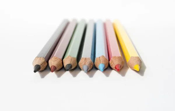 Colored pencils on white background — Stock Photo, Image