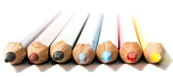 Colored pencils on white background — Stock Photo, Image