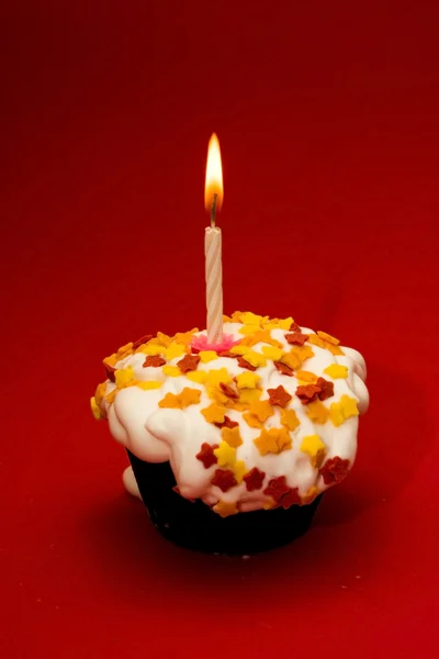 Cupcake party with a candle