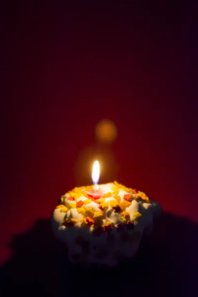 Fiesta de magdalenas con una vela —  Fotos de Stock