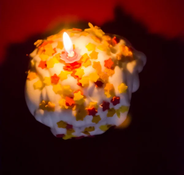 Cupcake party med ett ljus — Stockfoto
