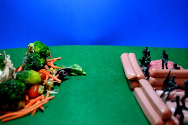 Nutritional war. The army of vegetables against the army of the