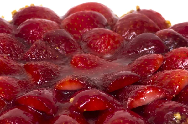 Bolo de morango com amêndoas e creme — Fotografia de Stock