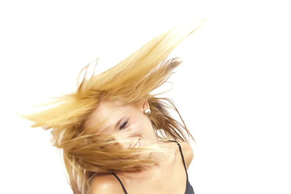 Beautiful Blonde Woman Shaking Her Hair — Stock Photo, Image