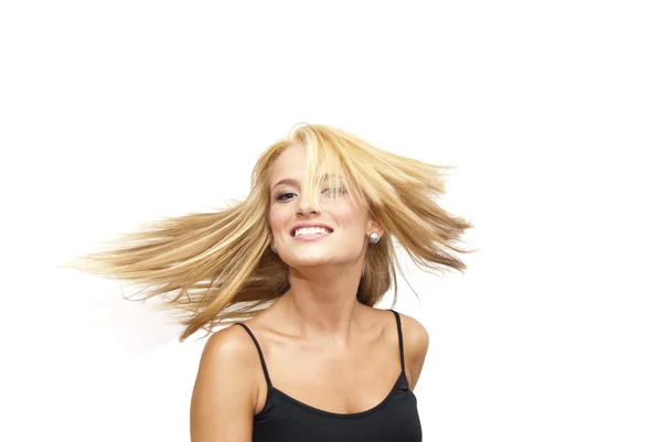 Beautiful Blonde Woman Shaking Her Hair — Stock Photo, Image